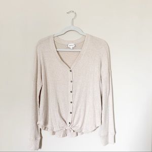 Beige long sleeve top